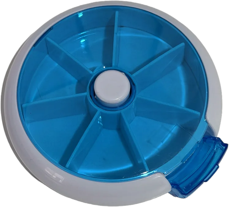 The DoseTrack Organiser in blue, seen from above.